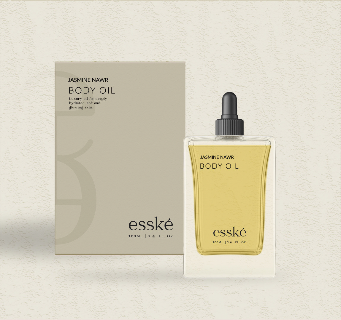 Jasmine Nawr body oil bottle and box